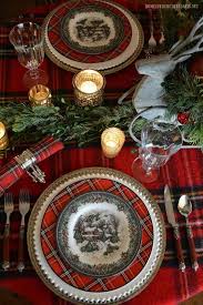 Reindeer Sleigh Tartan Christmas Table And Centerpiece Christmas Table Decorations Tartan Christmas Christmas Table Settings