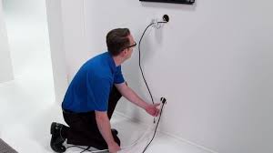 Home improvement stores sell the flat screen in wall cover and power kits. How To Hide Cords On A Wall Mounted Tv Days Of A Domestic Dad