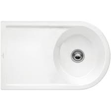 The smooth texture and neutral shade provide a clean and fresh look to a room that can complement a pale scheme or brighten up a bolder, darker decor. Villeroy Boch Lagorpure 45 1 0 Bowl White Ceramic Kitchen Sink No Waste Kitchen From Taps Uk