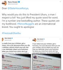 Home › kenya › the prosecutor v. Reno Omokri Continues To Drag Kenyan Govt For Attributing His Quotes To President Uhuru Kenyatta As He Demands An Apology
