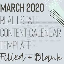31 Days Of Real Estate Content Calendar March 2020 By Hellojacksocialco On Etsy In 2020 Content Calendars Calendar March Social Media Content