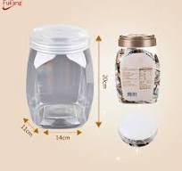 2500ml square Empty Plastic, Candy Jars Honey Storage Container/