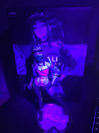 This statue is actully really good looking (might be a little biased because i main her lol). K Da Akali Statue With The Purple Light On It R Akalimains