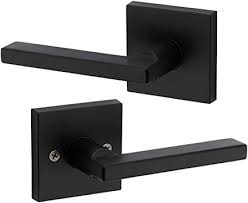 Door hardware should make a statement, your statement. Kwikset 91540 029 Halifax Door Handle Lever With Modern Contemporary Slim Square Design For Home Hallway Or Closet Passage In Iron Black Door Levers Amazon Canada
