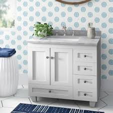 Single sink vanity cabinet, constructed with solid wood, provides a contemporary design perfect for any bathroom remodel. Bathroom Vanities Joss Main