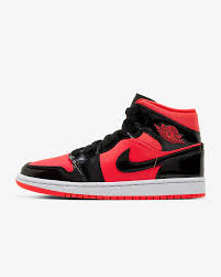 Now Available Womens Air Jordan 1 Mid Bright Crimson Air Jordans Jordan 1 Mid Jordans