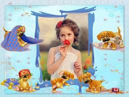 Baby photoshoots might seem like a walk in a park, but that can not be farther from the truth. Photo Frame Psd Template For Baby Photo With Funny Puppy