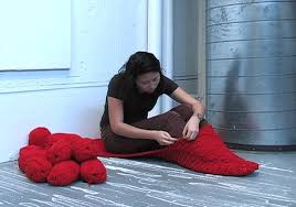 Get the free pattern here Artist Will Knit Herself Into A Yarn Cocoon At The Ica