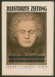 Ludwig van Beethoven, Maske mit geschlossenen Augen über Lorbeerzweig