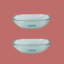 drain, clear square mini bowl sink set