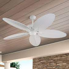 Hunter key biscayne ceiling fan. Outdoor Ceiling Fan Without Light In White Finish 5cu52wh Destination Lighting