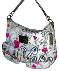Real Coach Poppy Graffiti Messenger Bag Grey 7caad 1a0c7