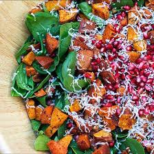 You'll see chicken salad, pasta salad, potato salad, macaroni salad, caesar salad, and green salad recipes. Spinach Salad Recipe With Roasted Cinnamon Maple Sweet Potatoes Bacon Pomegranate Seeds Gruye Spinach Salad Recipes Sweet Potato Bacon Maple Sweet Potatoes