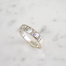 Moonstone Diamond Wedding Band Etsy Diamond Wedding Bands Black Diamond Wedding Bands Dainty Diamond Wedding Bands