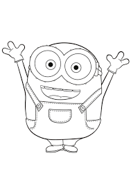 Happy Bob High Quality Free Coloring Page From The Category Minions More Printable Pictures On Our Website Minion Drawing Minion Coloring Pages Minion Art