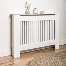 Our range offers sizes and styles to help you find what you're looking for, including mdf and oak veneer radiator covers in a range of colours. White Radiator Cover Small Horizontal Vents With Shelf Home Treats Uk