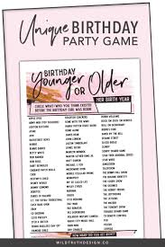 Unique Birthday Themes For Women Younger Or Older Women S Birthday Party Game 106b Wild Truth Design Co Birthday Games For Adults 40th Birthday Games Woman Birthday Party