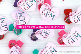 This romantic ring features a single baguette diamond set on a plain yellow, white or rose gold band. Free Printable Valentine You Re A Real Gem Leslie Ann Jones