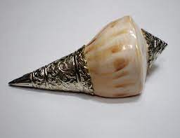 Maybe you would like to learn more about one of these? Lakshmi Shankh Bathing Conch Shell 6 5 With German Silver Decoration