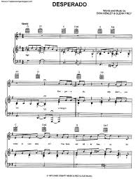 Free printable sheet music for piano. Desperado Free Sheet Music By Eagles Pianoshelf
