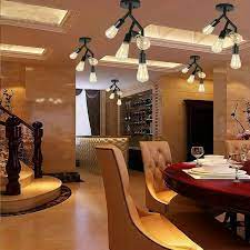 Flush mount light (we used this one). Modern Black Iron Flush Mount Tree Branch Ceiling Light Living Room Hallway Qm815304