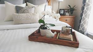 Farmhouse Style Rustic Bed Tray White Bed White Orchids Master Bedroom Guest Room Bed Bed Tray Master Suite Decor