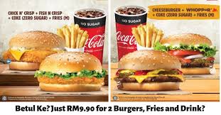 Drop us a dm to talk about your food. Burger King Promotion Just Rm9 90 For 2 Burgers Fries And A Drink Cheap Everydayonsales Com News