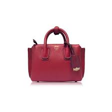 Mcm Handbags Milla Ruby Red Leather Mini Tote
