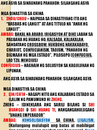 _____ ikalawang markahan sa ap 7 aralin 1: Kabihasnang Tsin0
