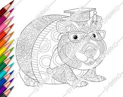 It is physically impossible for a pig to look up into the sky because their eyes are on the side of their head ! Coloring Pages For Adults Guinea Pig Cavy Adult Coloring Etsy