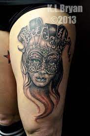 Female Jester In Mask By Danktat On Deviantart Female Jester Jester Tattoo Jester Tattoo Female