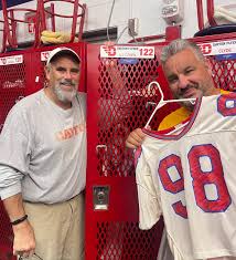 Had some time to stop the UD Equipment room to see my buddy Tony Caruso.  Many of you know the story of my brother A.J. who played football here at  Dayton and