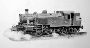 Gone are the romantic days when all locomotives were steam driven. Pencil Drawings 4