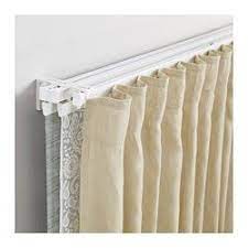 Vidga Single And Triple Track Set White Ikea Ikea Curtains Bedroom Design Diy Simple Curtains