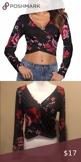 Online shopping for jumpsuits & rompers from a great selection at clothing & accessories store. Black Red And Pink Floral Crop Top Size Large 8 In 2021 Black Lace Sleeve Top Crop Tops Floral Crop Tops