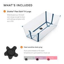 Flexibath is a flexible baby bathtub designed by a danish company, a real cool world. Buy Stokke Flexi Bath X Large Transparent Blue Spacious Foldable Baby Bathtub Lightweight Easy To Store Convenient To Use At Home Or Traveling Best For Ages 0 6 Online In Turkey B07rgycflv