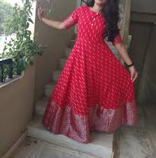 Ikkat Cotton Designer Long Frocks At 2822 Pid 103414 Ikkat Cotton Designer Long Indian Gowns Dresses Frock For Women Long Dress Design