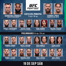 Rob font sumó su 4ta victoria en fila y espera una pelea importante rumbo a un combate por el título gallo. Ufc Cartelera De Hoy Ufcvegas11 Estelares 7pm 9pm 2am Prelims 4pm 6pm 11pm Como Ver Https Bit Ly 3caxjsa Facebook