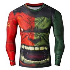 Cool 3d The Hulk Print Ombre Close Fitting Quick Dry Round