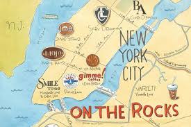 Best Ice Coffees Nyc 2013 Celebrity Shop Map Nyc Map Map New York