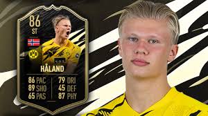 Haaland's year has not gone unnoticed by fifa, as he has been awarded with a 90 ovr potm player item in fifa 21, and this card is obtainable through a special squad building challenge. This Card Is Crazy Totw Haaland Player Review 86 Haland Review Fifa 21 Ultimate Team Youtube