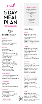 A Nutritionist S 5 Day Trader Joe S Meal Plan Hum Nutrition Blog Trader Joes Meal Planning Trader Joes Recipes Diet Meal Plans