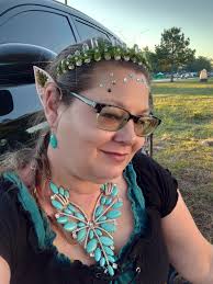 Hiding in the Magic Garden with glow-in-the-dark decorations