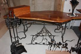 Cherry And Forged Iron Table And Chandelier Iron Table Home Decor Decor