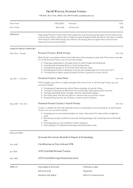 Personal Trainer Resume Guide 12 Resume Examples Pdf 2020