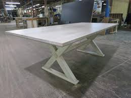 Diamond Trestle Table Reclaimed White Oak Dining Table With Bleached White Washed And Cerused Finish Kitchen Table Oak Oak Dining Table Table