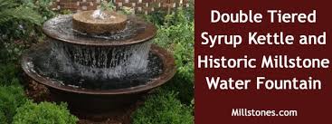 The little millstone fountain features a circular shape with a basin that sits atop a bold pedestal. Home Millstones