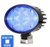 LED Forklift Pedestrian Safety Light - 4° Blue Square Beam Pattern - 12W -  12-60 VDC