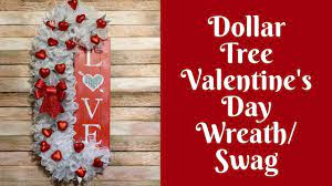 Dollar Tree Valentine S Day Crafts Dollar Tree Valentine S Day Wreath Swag Youtube Diy Valentines Day Wreath Valentine Day Wreaths Valentine Day Crafts