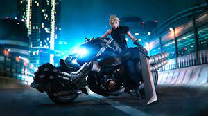 Elephant and turtle wallpaper for motorola mt716 moto. Final Fantasy Vii Remake Cloud Motorcycle Wallpaper Cat With Monocle